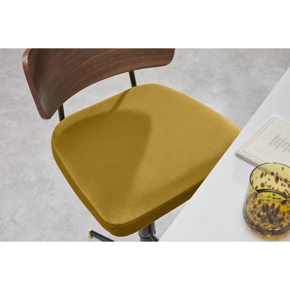 Amalyn Adjustable Bar Stool, Antique Velvet & Walnut – image 5