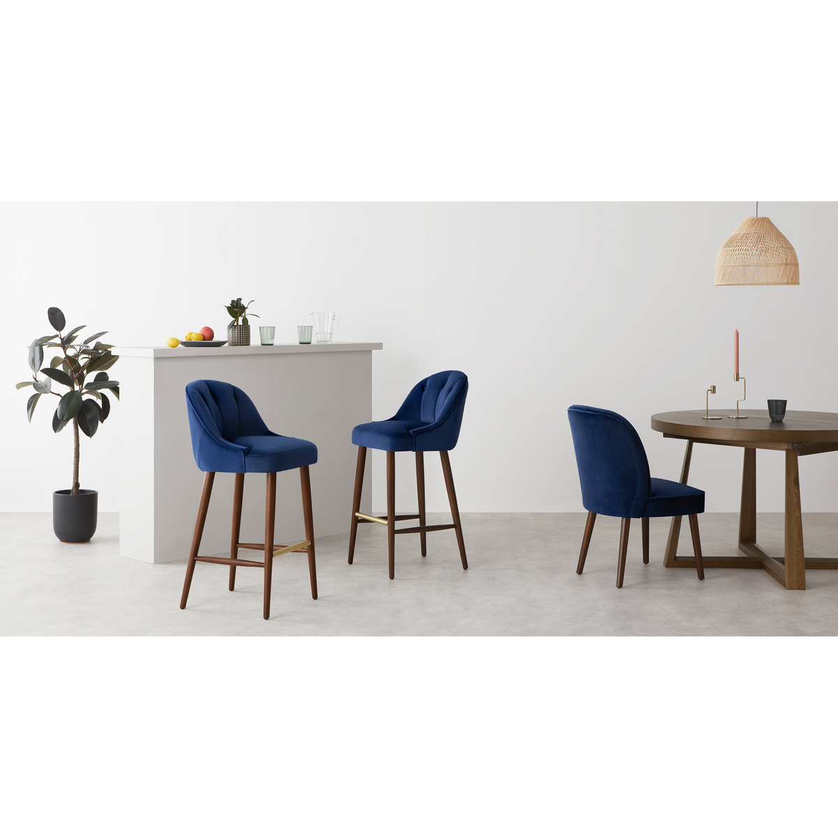Margot Barstool, Electric Blue Velvet – image 2