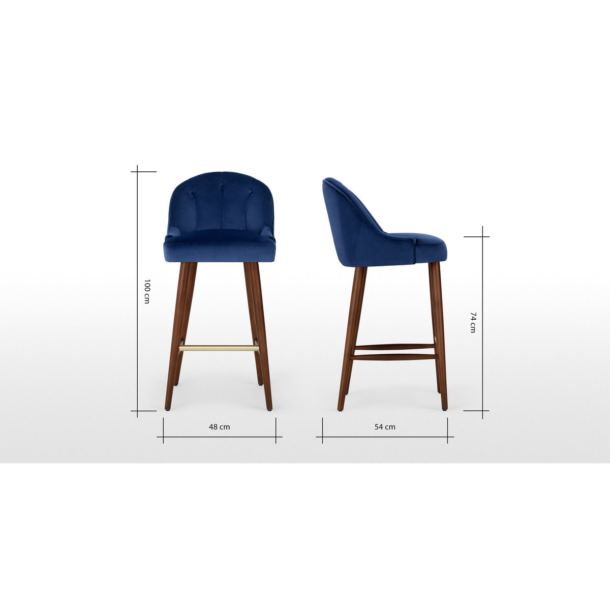 Margot Barstool, Electric Blue Velvet – image 6