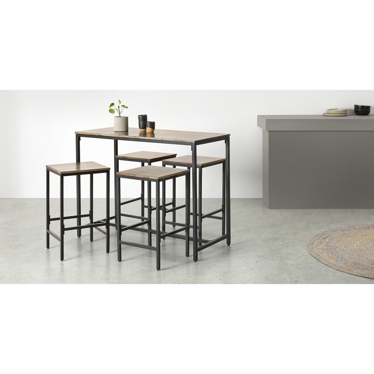 Lomond Bar Stool, Mango wood and Black – image 2