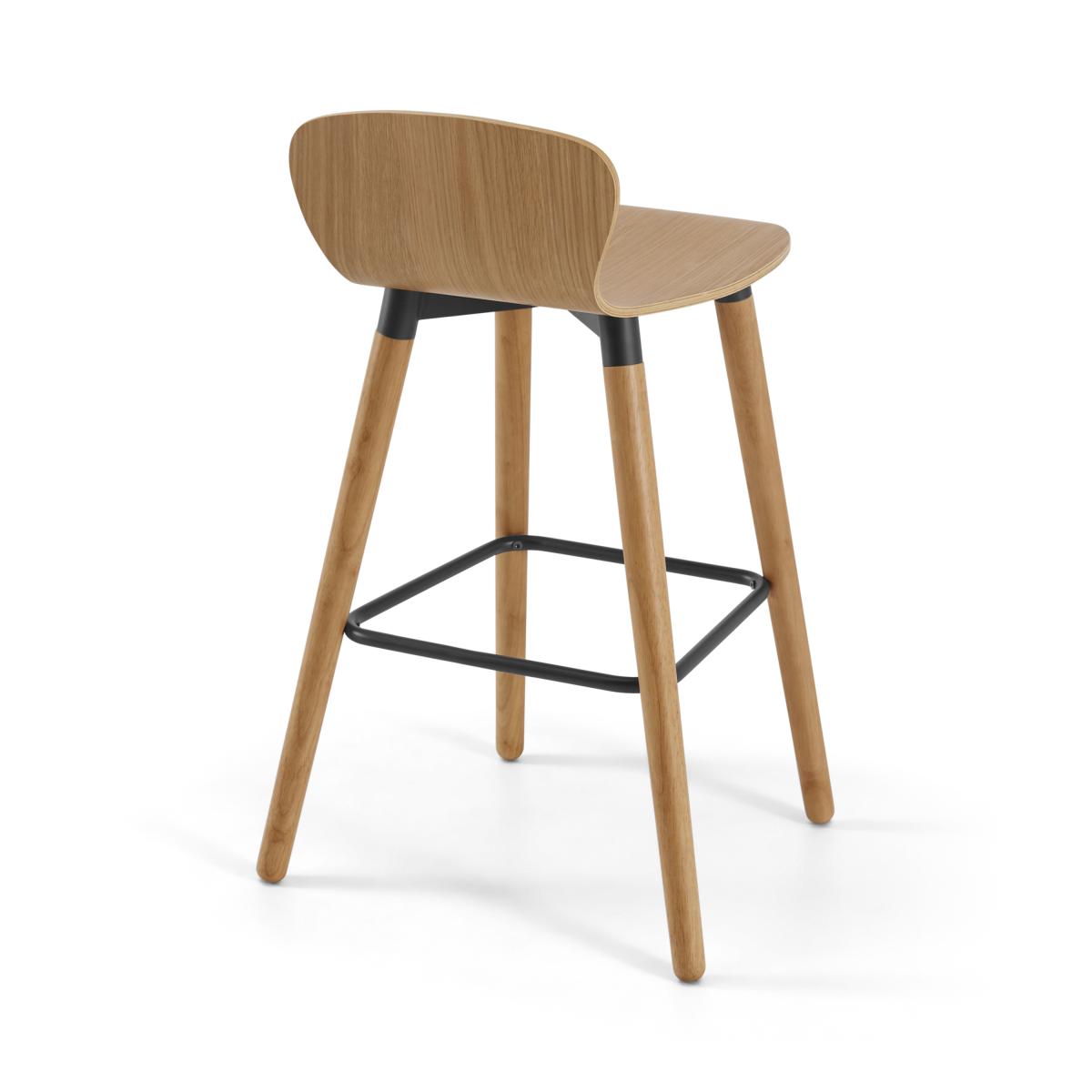 Set of 2 Edelweiss Bar Stools, Oak and Black – image 11
