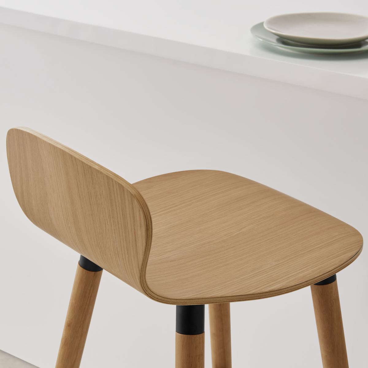 Set of 2 Edelweiss Bar Stools, Oak and Black – image 12