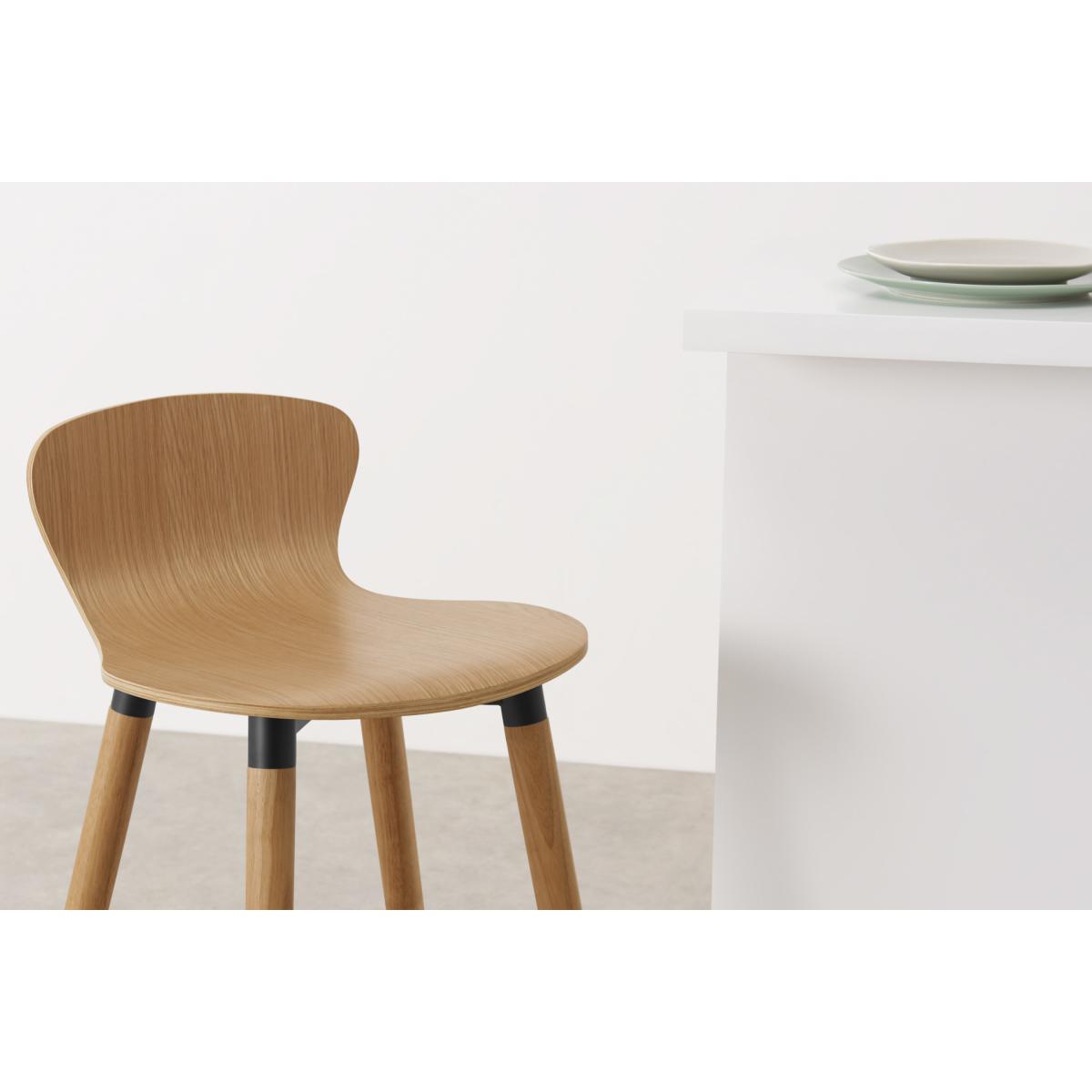 Set of 2 Edelweiss Bar Stools, Oak and Black – image 4