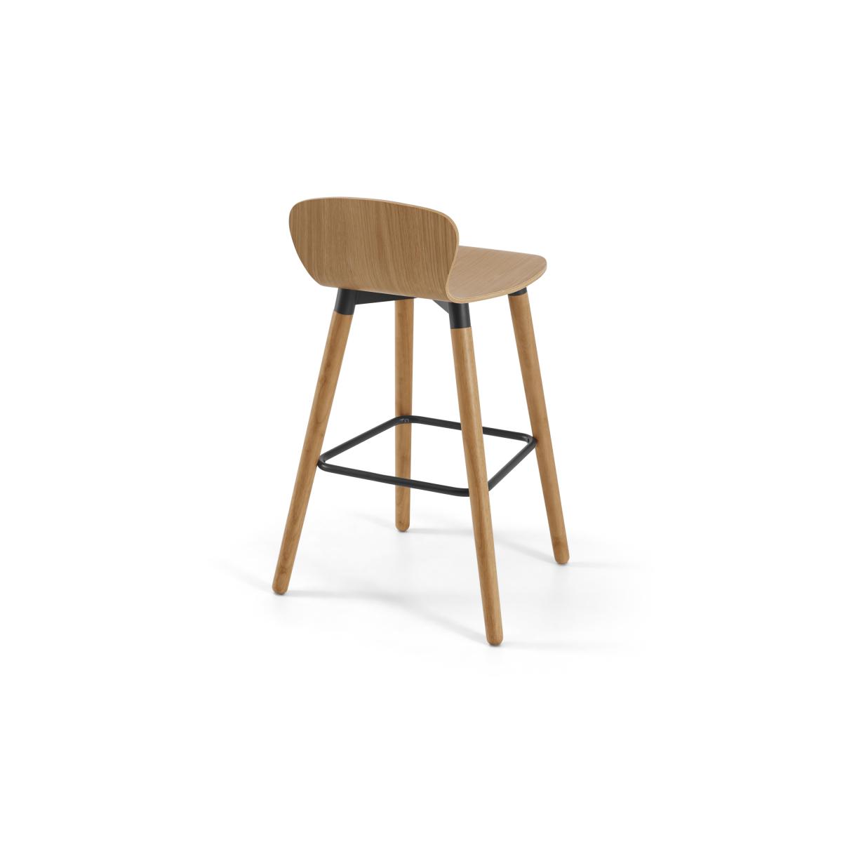 Set of 2 Edelweiss Bar Stools, Oak and Black – image 5