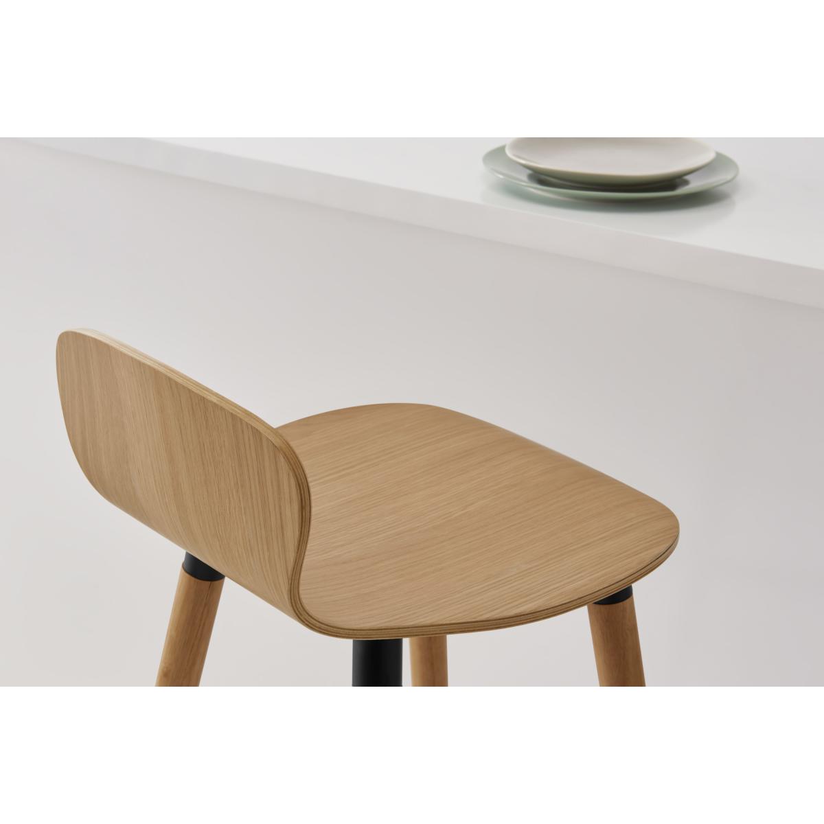 Set of 2 Edelweiss Bar Stools, Oak and Black – image 6