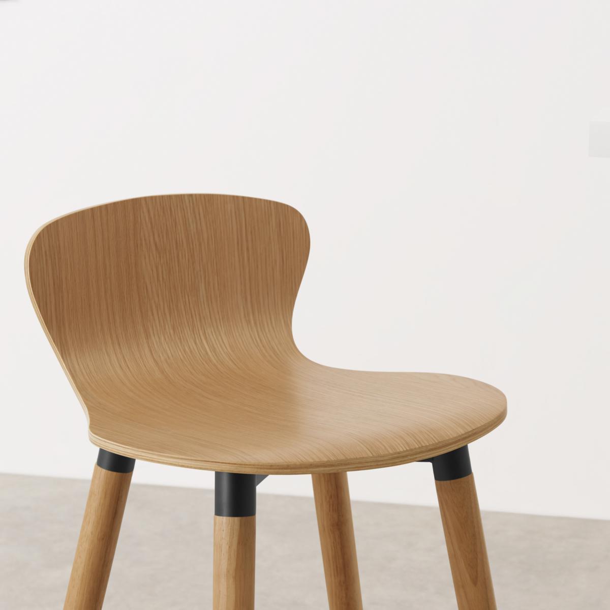 Set of 2 Edelweiss Bar Stools, Oak and Black – image 10