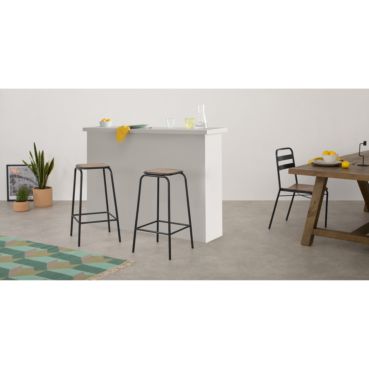 Wigbert Barstool, Oak and Black – image 2