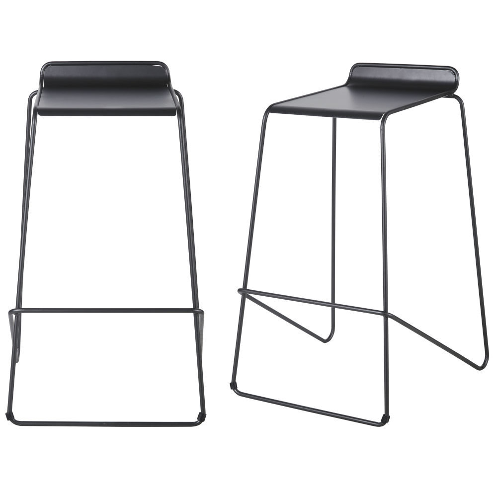 Professional Dark Grey Metal Stackable Bar Stools (x2) – image 5