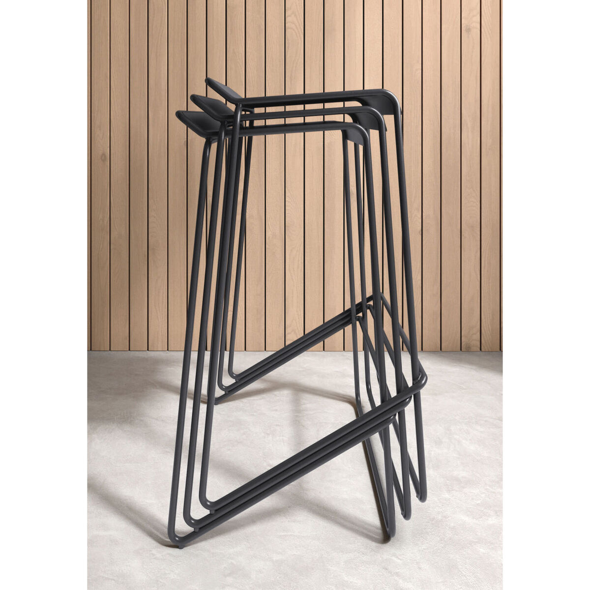 Professional Dark Grey Metal Stackable Bar Stools (x2) – image 6