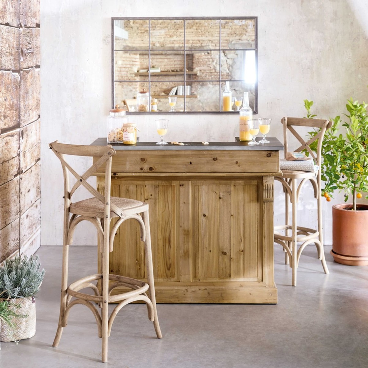 Rattan and oak bar chair Tradition – image 4