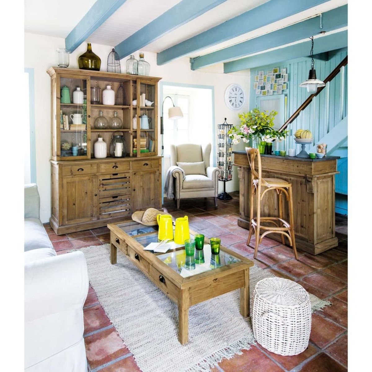 Rattan and oak bar chair Tradition – image 6