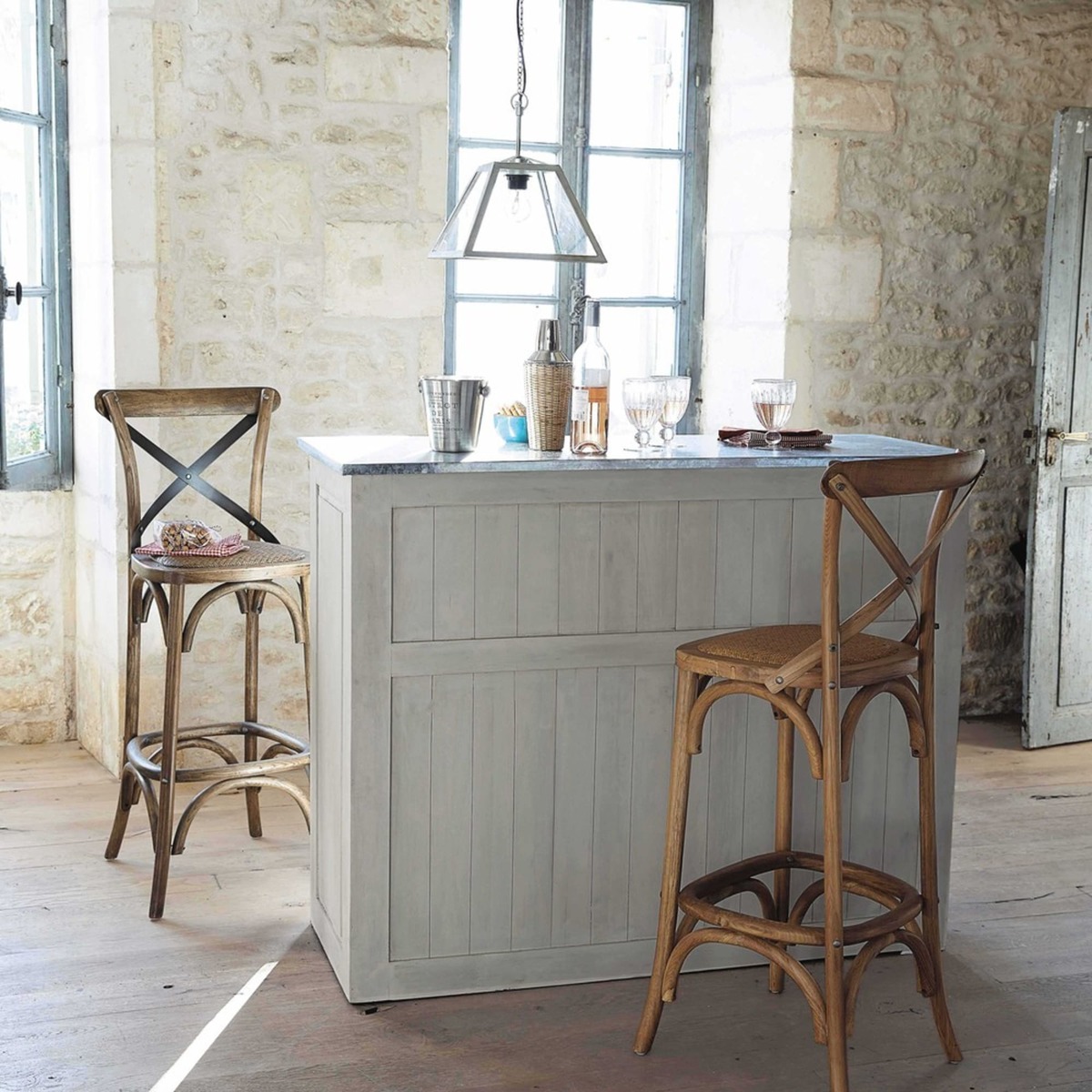 Rattan and oak bar chair Tradition – image 7