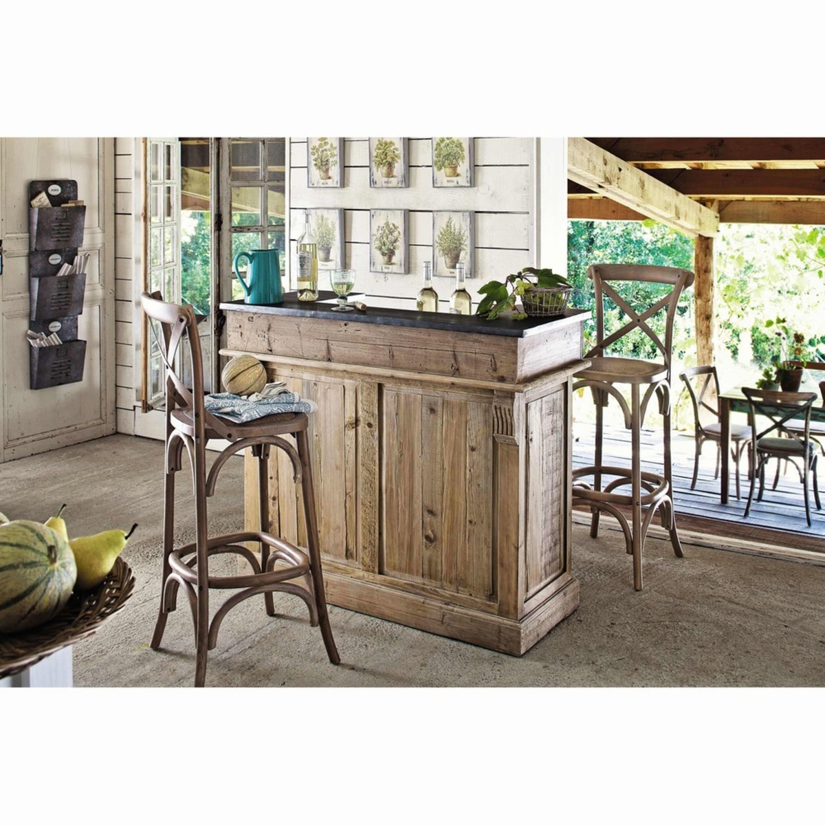 Rattan and oak bar chair Tradition – image 9