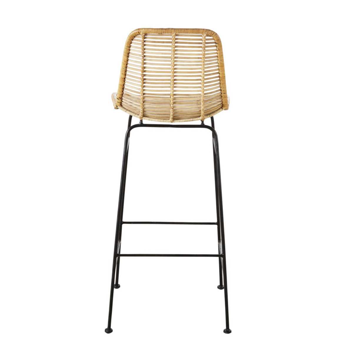 Black Rattan and Metal Bar Chair Pitaya – image 3