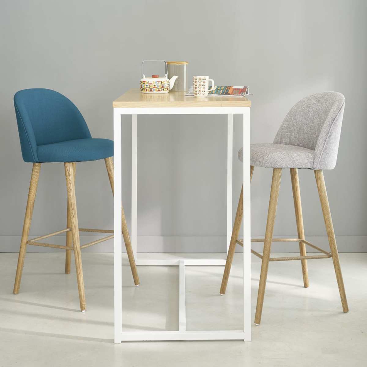 Light Grey Marl and Ash Vintage Bar Chair Mauricette – image 5