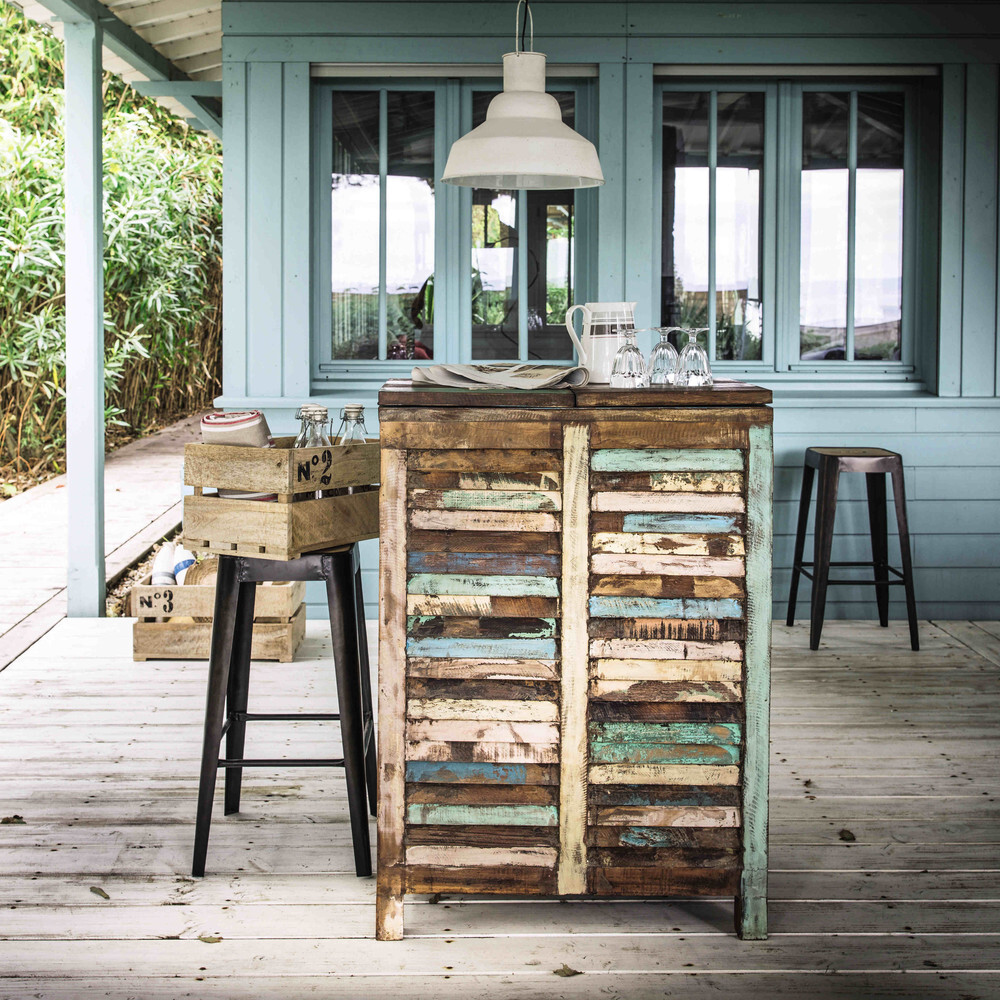 Mango Wood and Metal Industrial Bar Stool – image 13