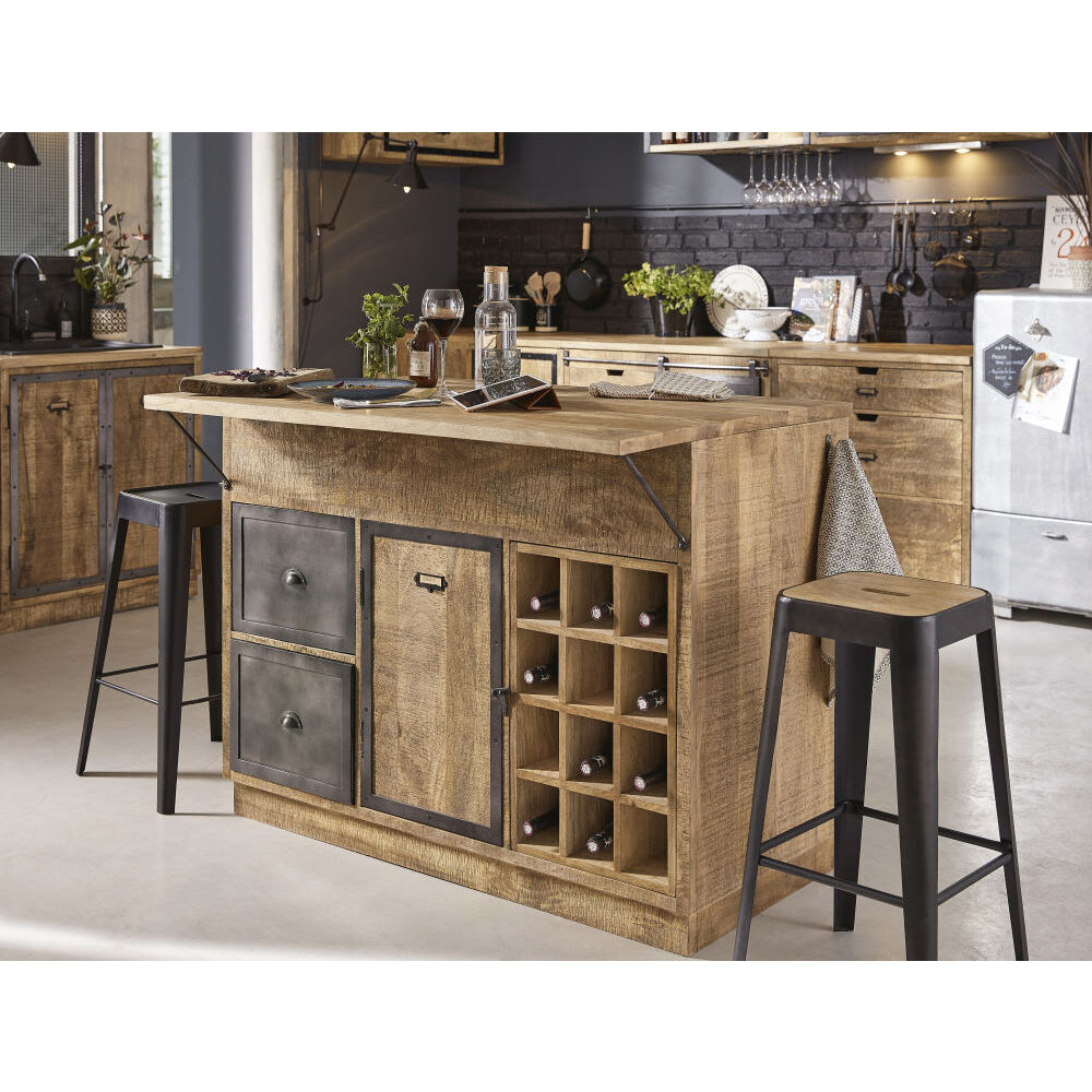 Mango Wood and Metal Industrial Bar Stool – image 15