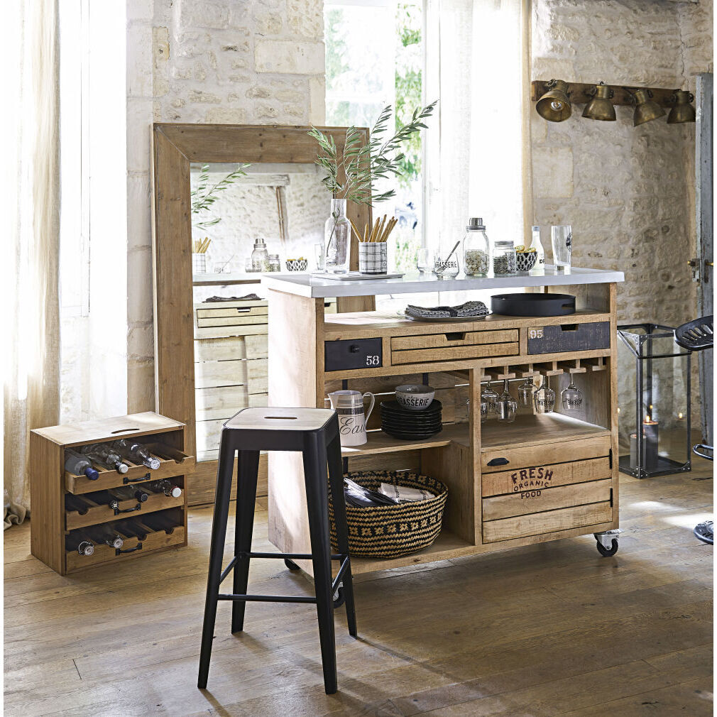 Mango Wood and Metal Industrial Bar Stool – image 18
