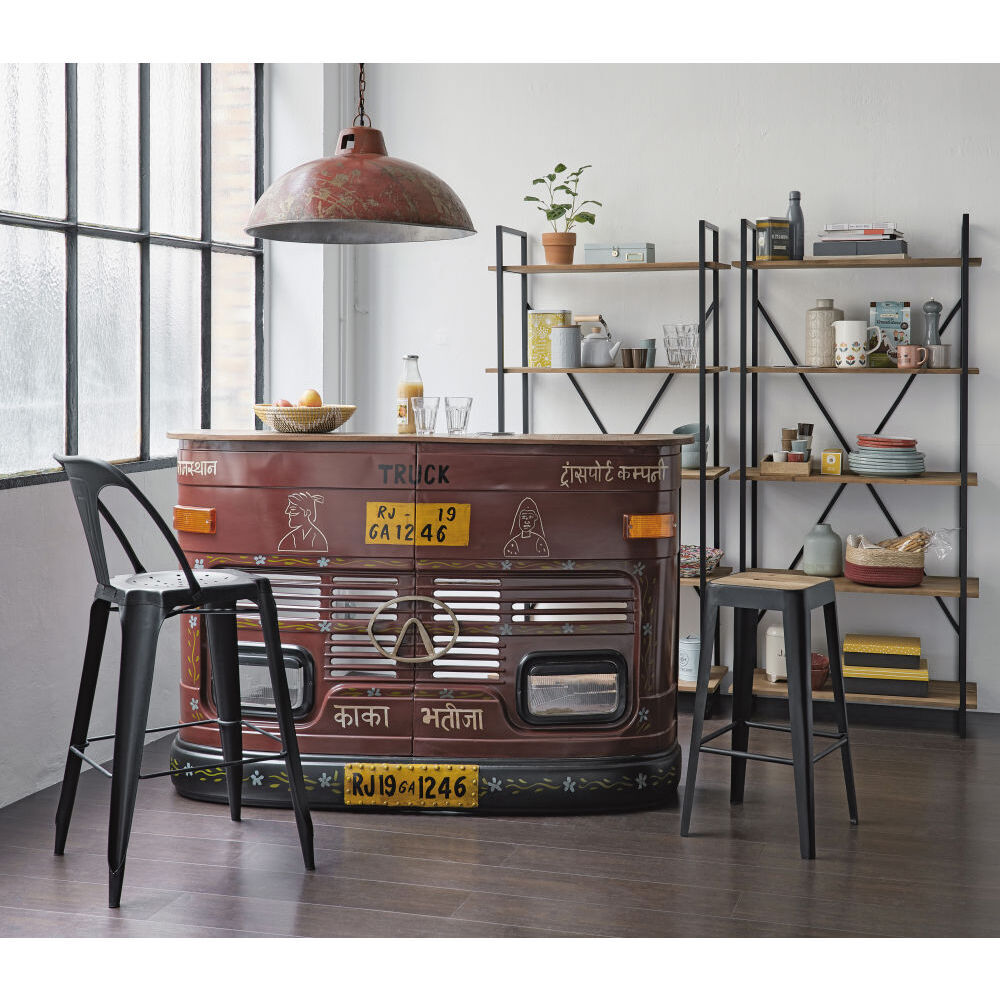 Mango Wood and Metal Industrial Bar Stool – image 19