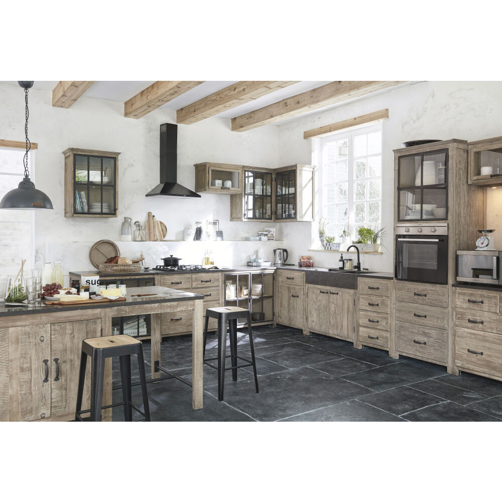 Mango Wood and Metal Industrial Bar Stool – image 7