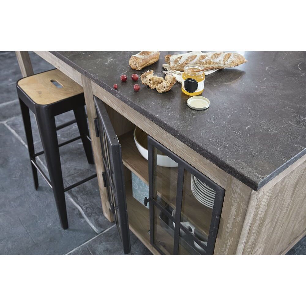 Mango Wood and Metal Industrial Bar Stool – image 8