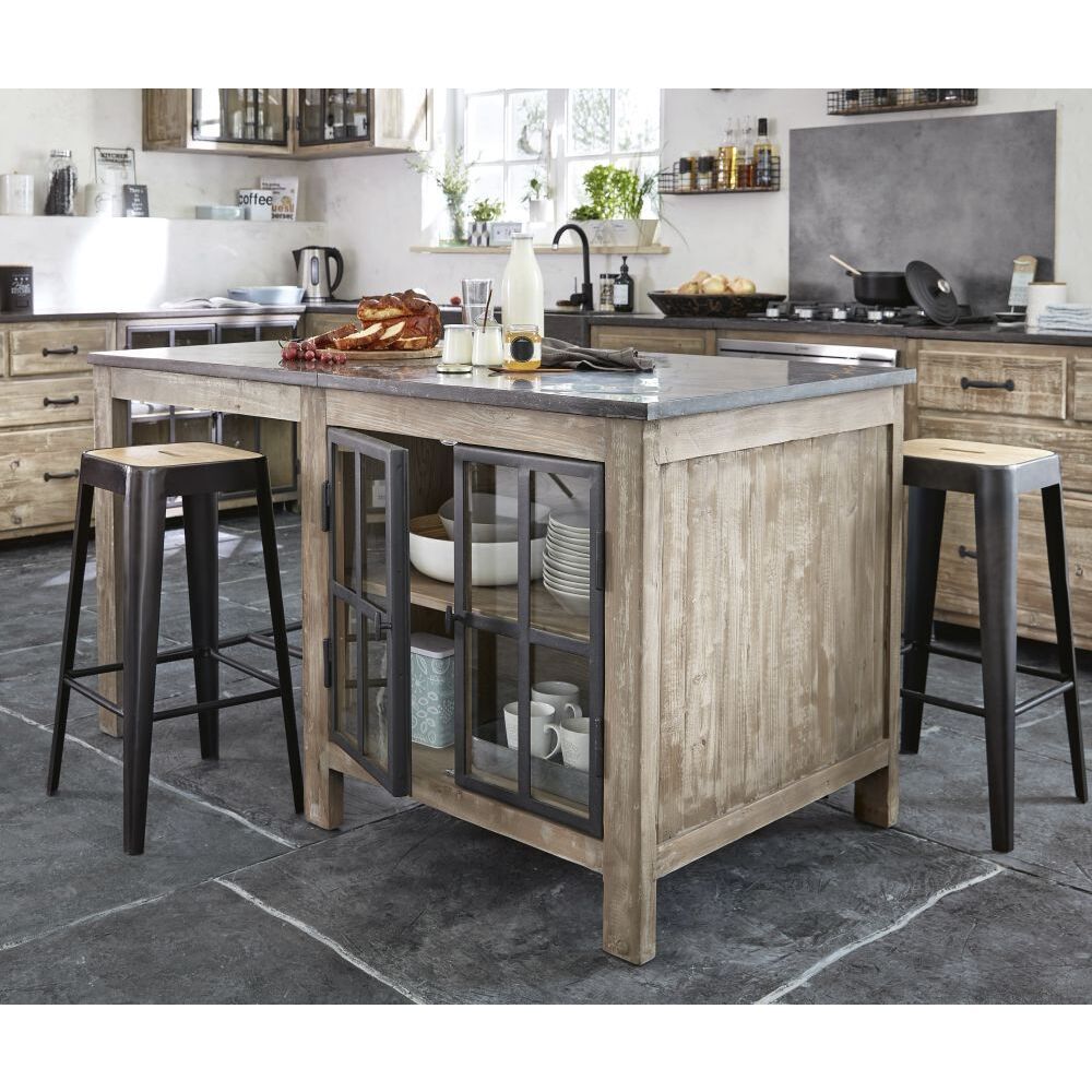 Mango Wood and Metal Industrial Bar Stool – image 9