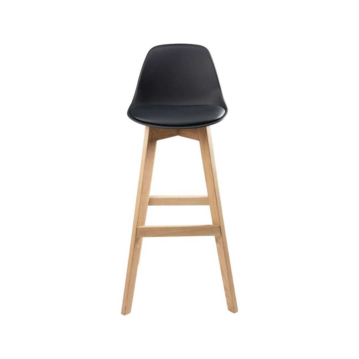 Black Scandinavian Bar Chair with Solid Oak Ice – image 2