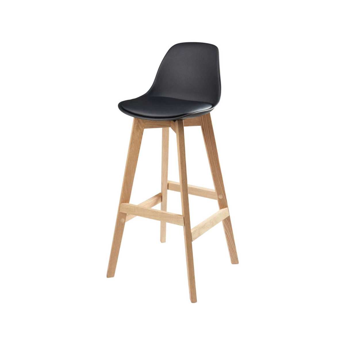 Black Scandinavian Bar Chair with Solid Oak Ice – image 1