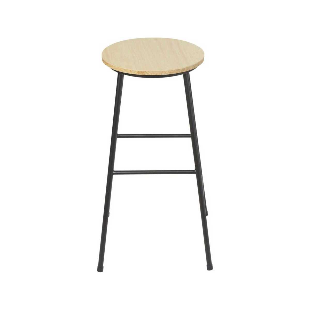 Fir and Black Metal Industrial Bar Stool H64 Stan – image 2