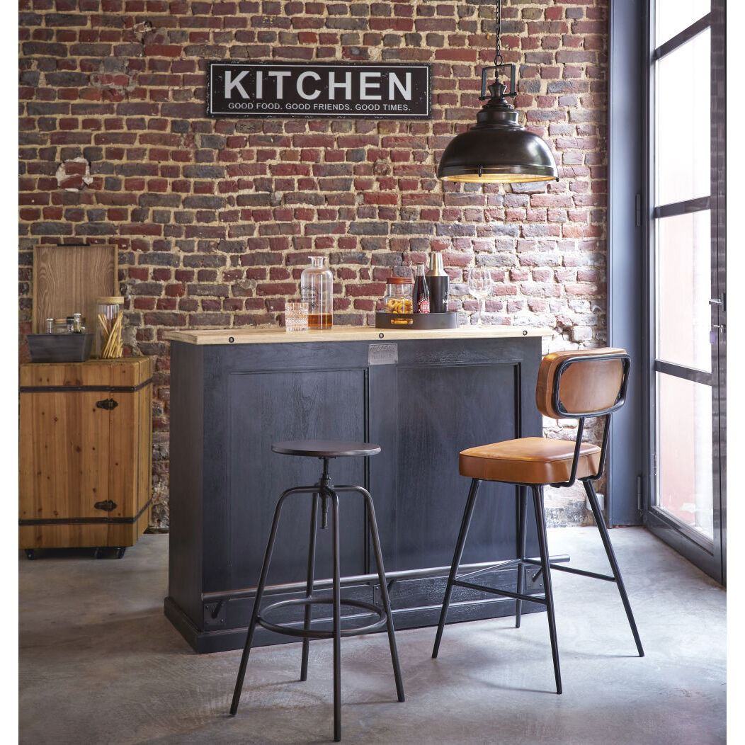 Bar stool in black metal – image 3
