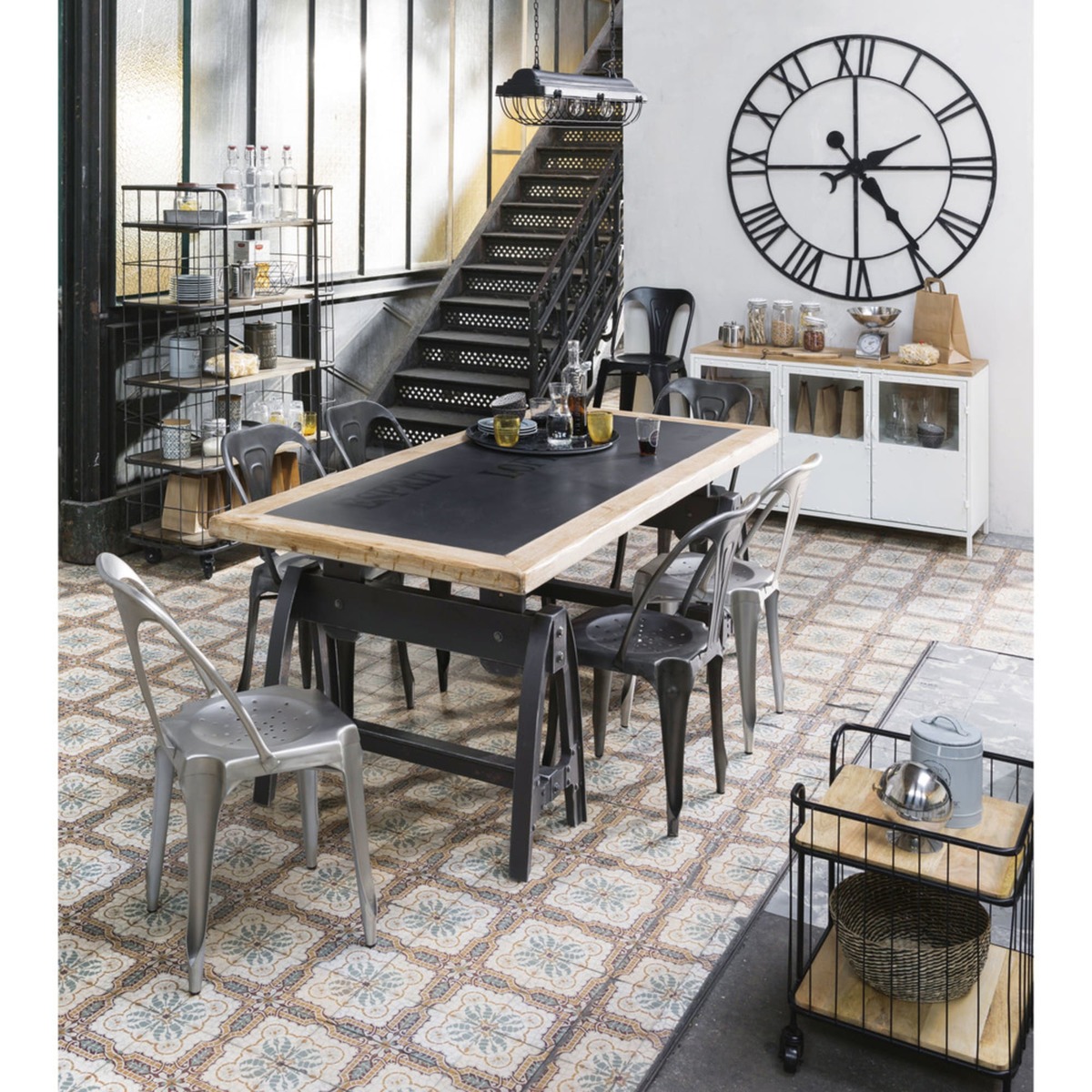 Metal industrial bar chair in black Multipl's – image 3