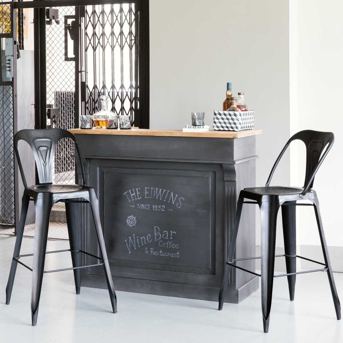 Metal industrial bar chair in black Multipl's – image 5