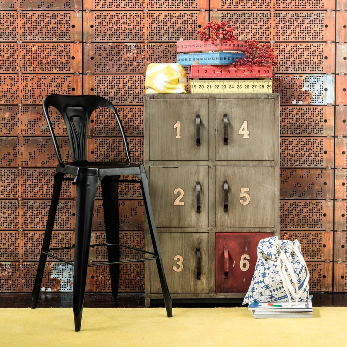 Metal industrial bar chair in black Multipl's – image 6