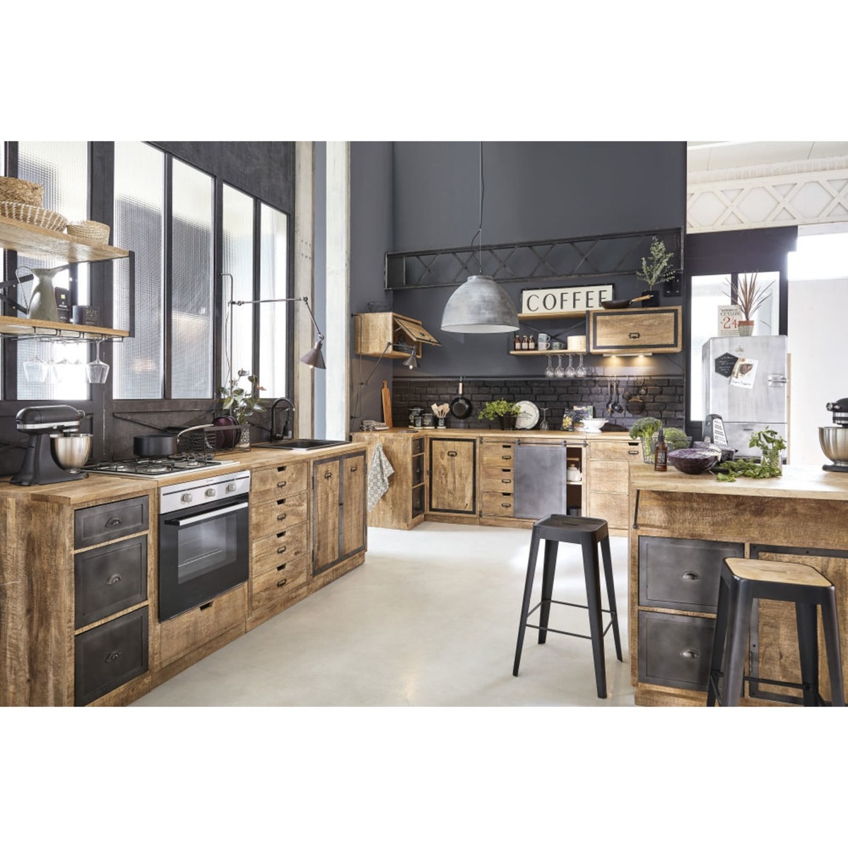 Metal bar stool in black Tom – image 5