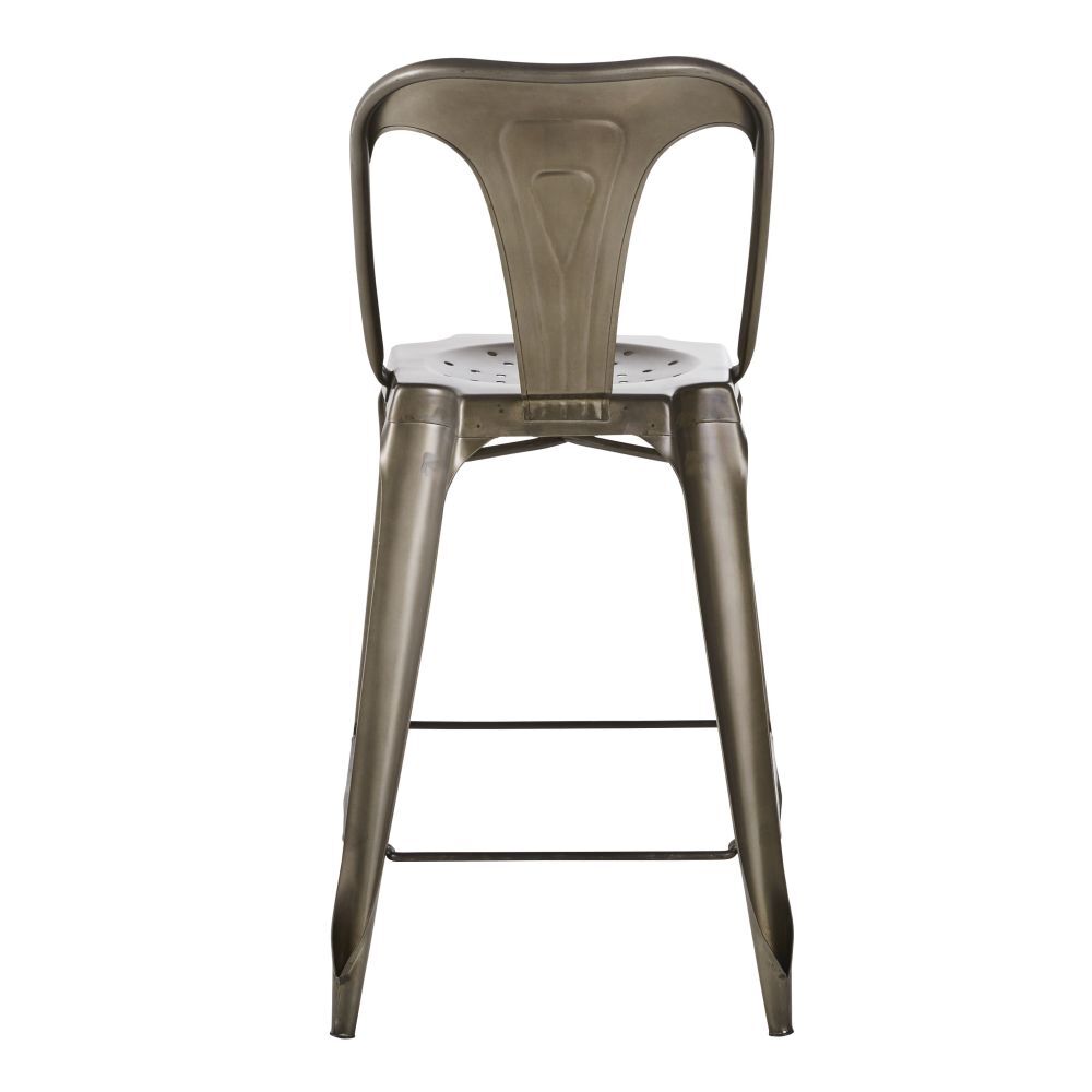 Distressed Grey Metal Kitchen Island Chair – image 3