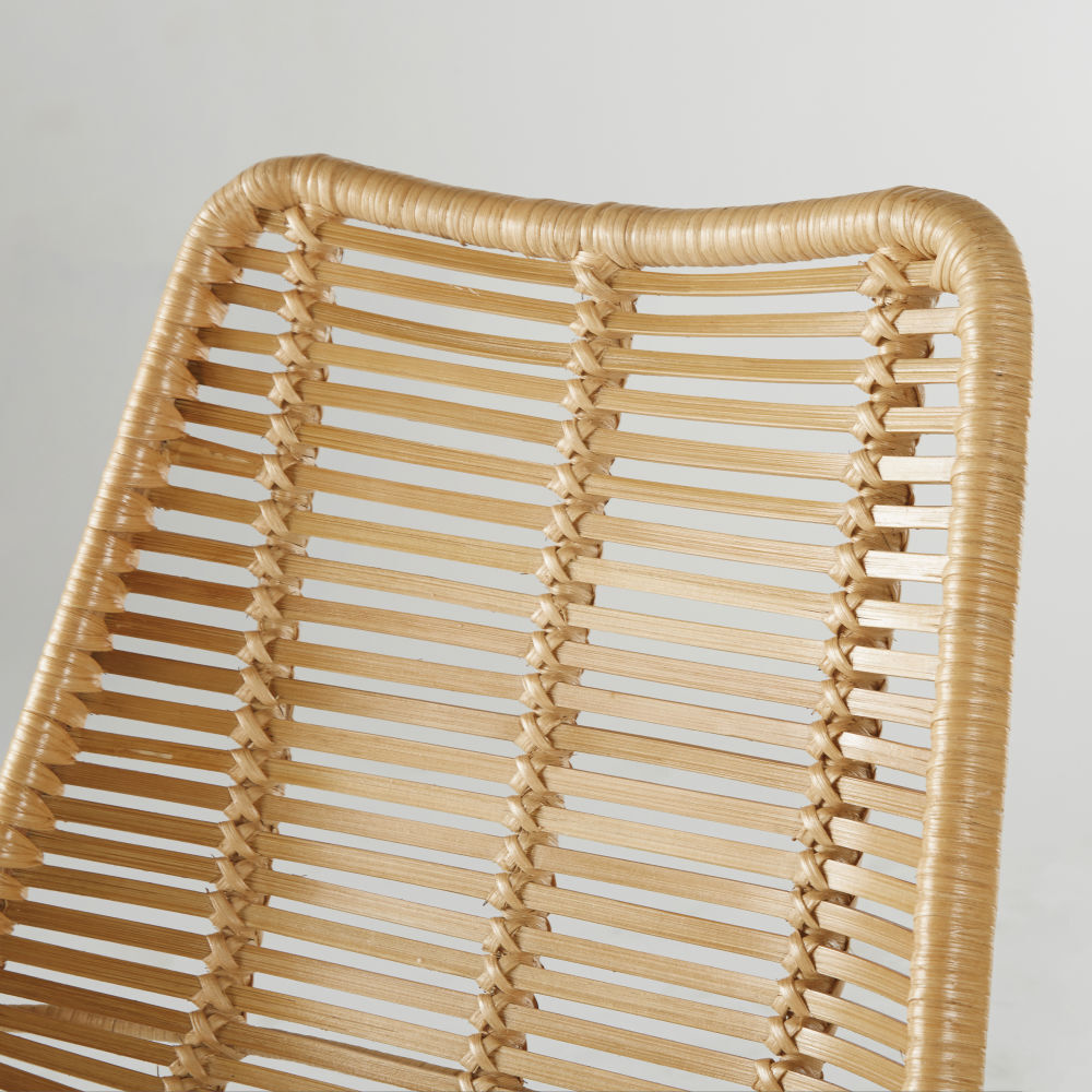 Black Metal and Rattan Kitchen Island Chair – image 4