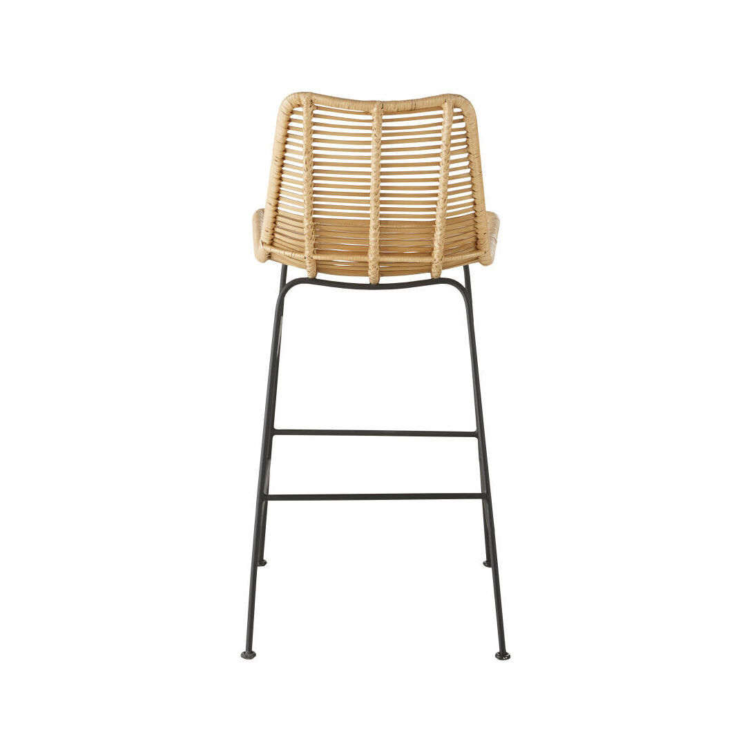Black Metal and Rattan Kitchen Island Chair – image 2