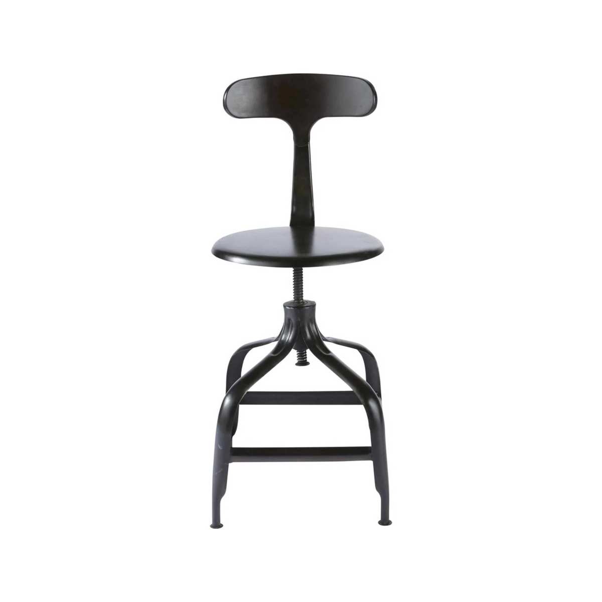 Black Metal Industrial Bar Chair Télégraphe – image 2