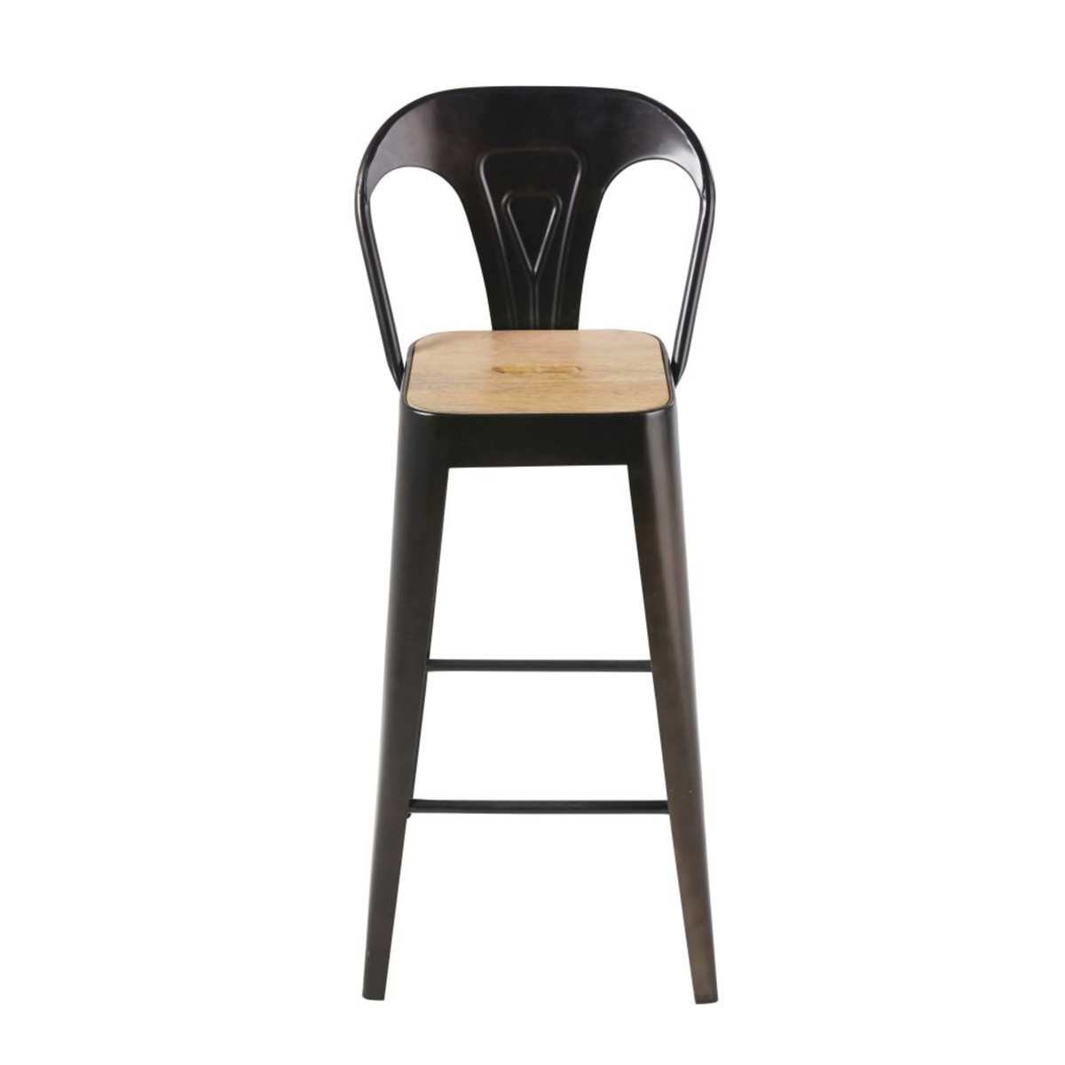 Professional Black Metal and Mango Wood Bar Chair H79 Manufacture Business – image 2