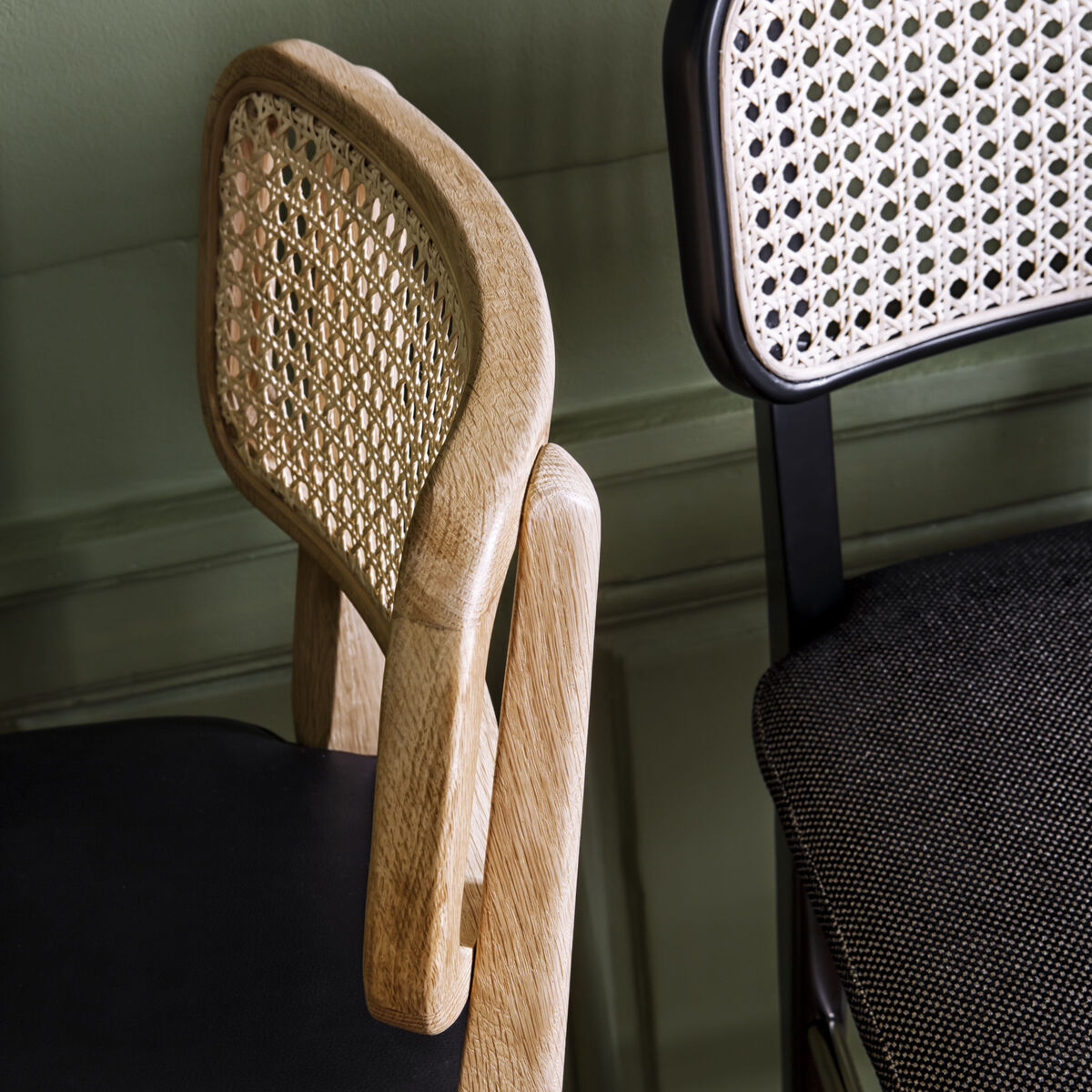 Cannage Bar stool - / H 65 cm - Leather by RED Edition Black – image 5