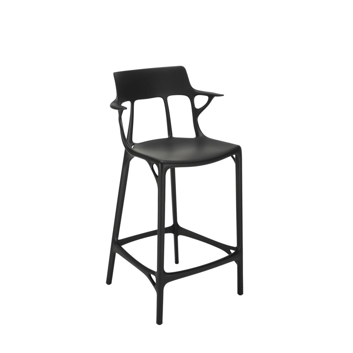 A.I High stool - / 65 cm - Designed by artificial intelligence - Recycled by Kartell Black – image 2