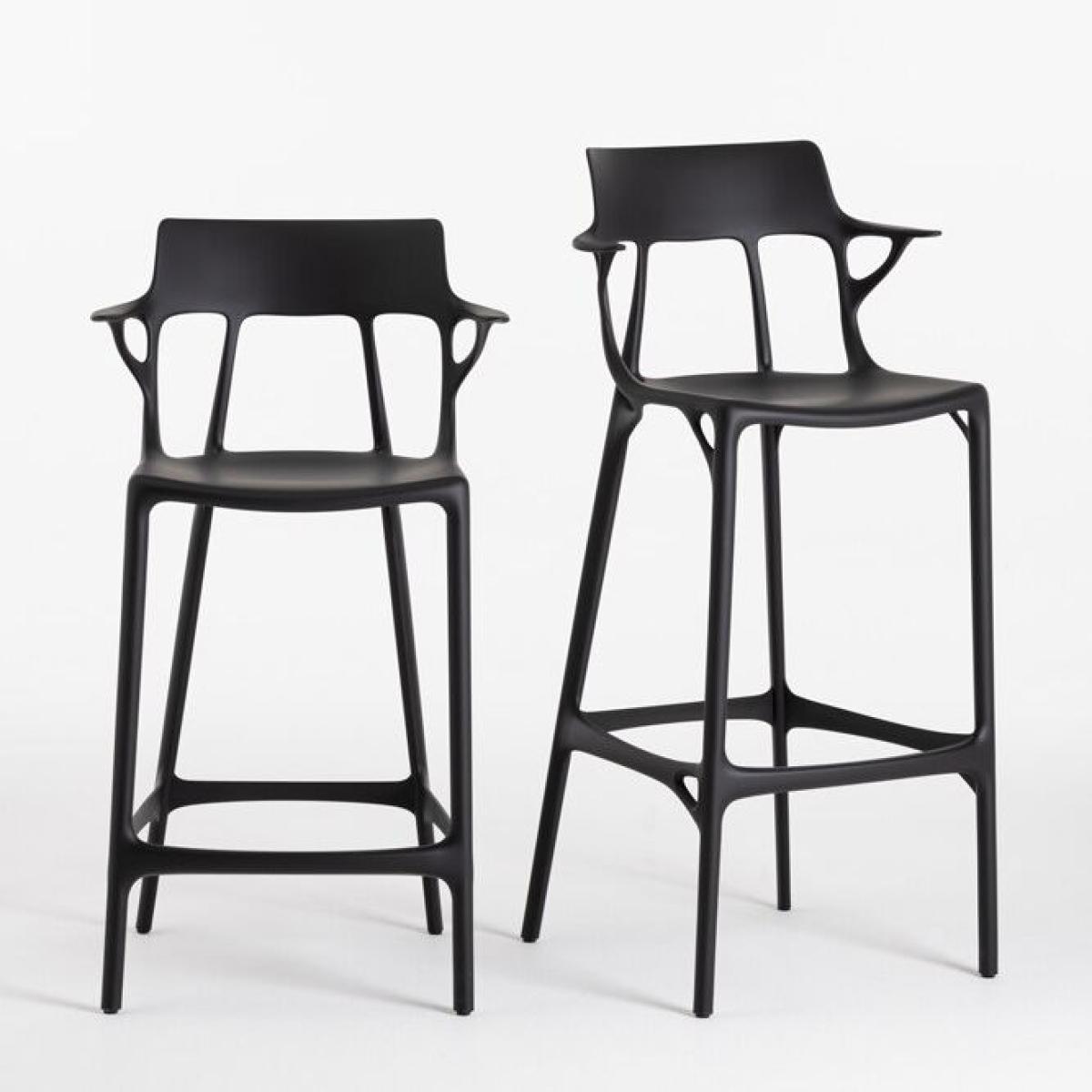 A.I High stool - / 65 cm - Designed by artificial intelligence - Recycled by Kartell Black – image 5