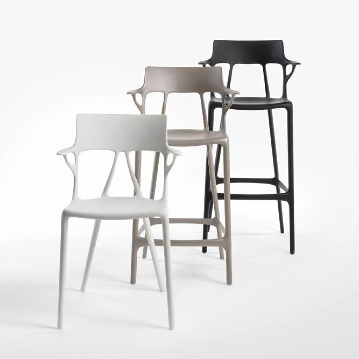 A.I High stool - / 65 cm - Designed by artificial intelligence - Recycled by Kartell Black – image 6