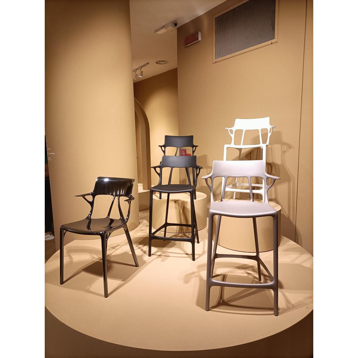 A.I High stool - / 65 cm - Designed by artificial intelligence - Recycled by Kartell Black – image 7