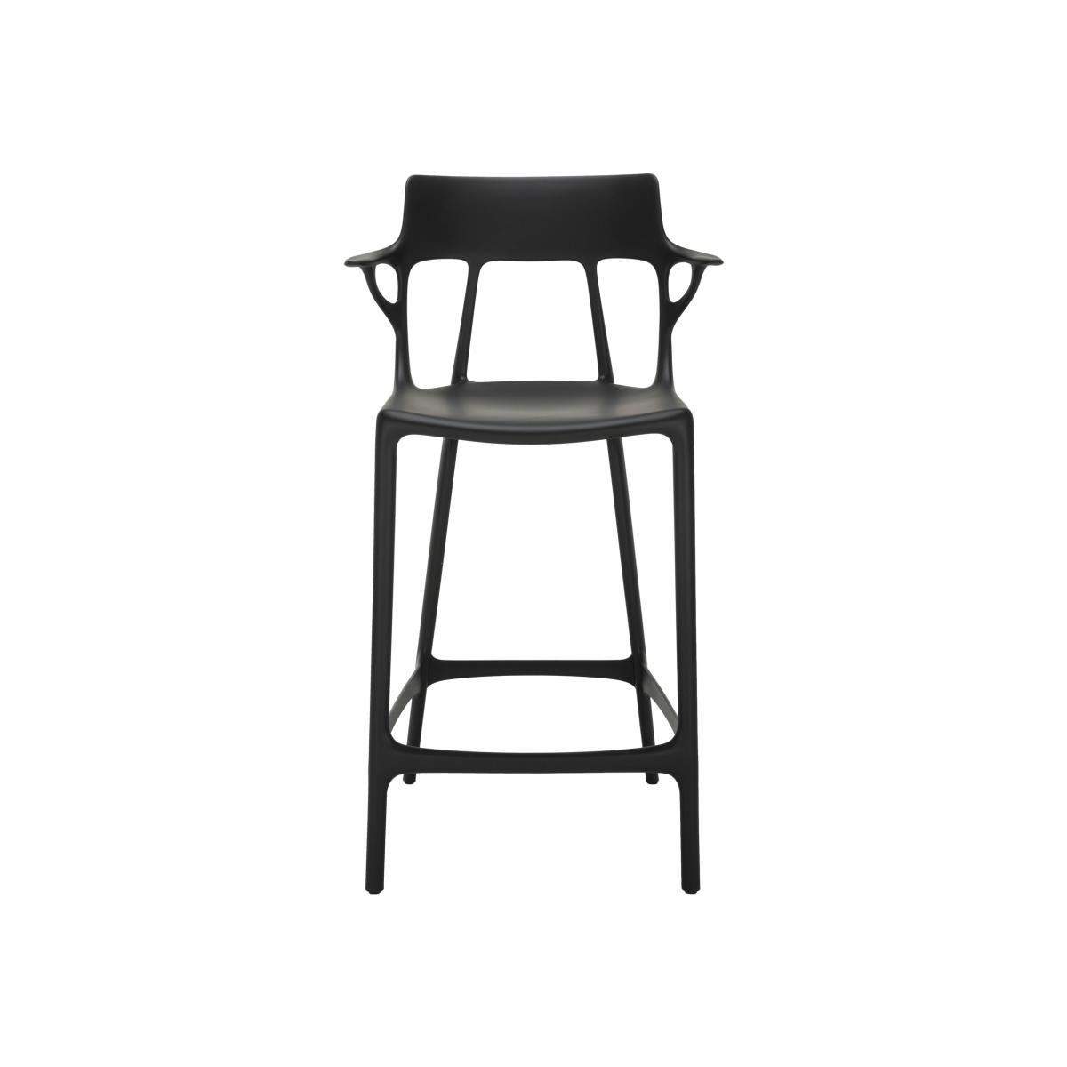 A.I High stool - / 65 cm - Designed by artificial intelligence - Recycled by Kartell Black – image 1