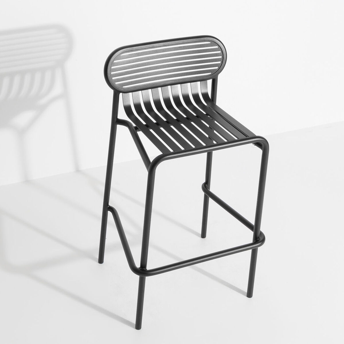 Week-End Bar stool - / Aluminium - H 80 cm by Petite Friture Black – image 4