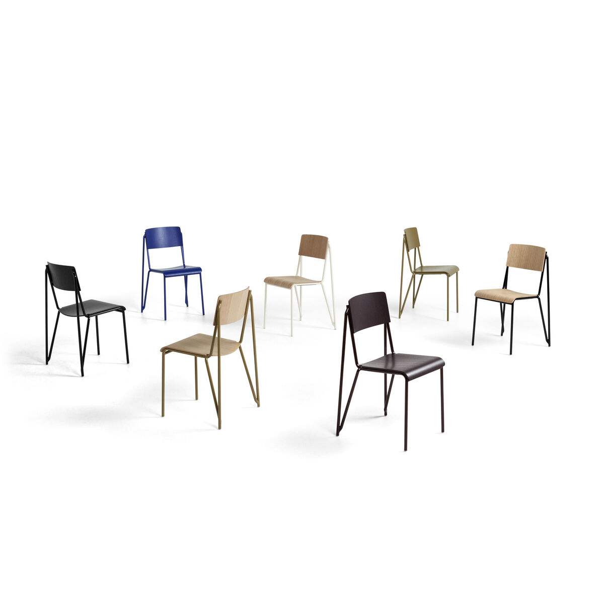 Petit standard Stacking chair - / Steel & wood by Hay Natural wood – image 5