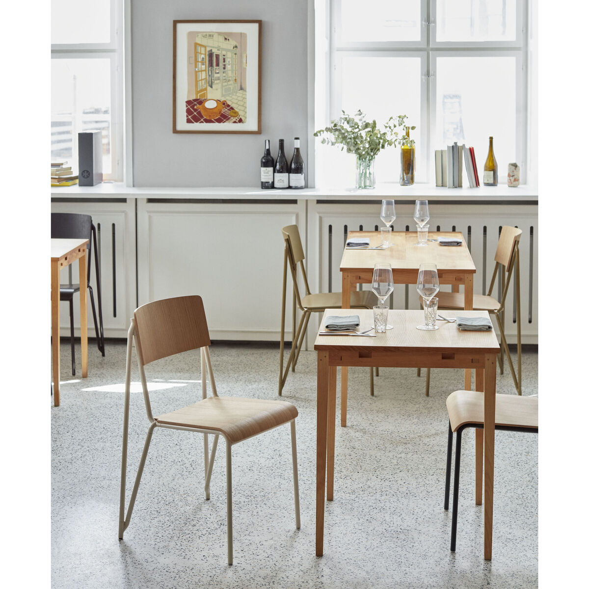 Petit standard Stacking chair - / Steel & wood by Hay Natural wood – image 8