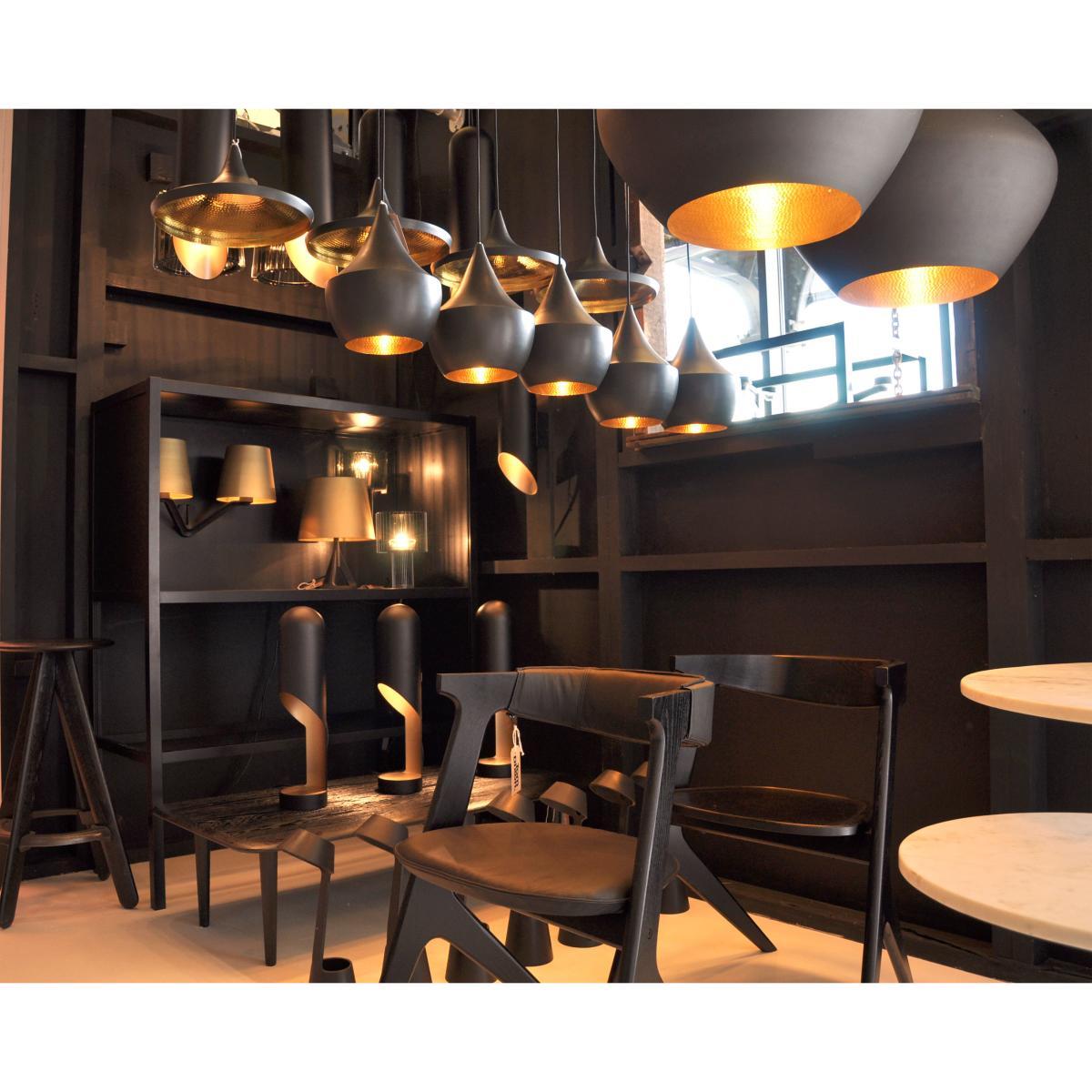 Slab Bar stool - H 76 cm - Wood by Tom Dixon Black – image 2