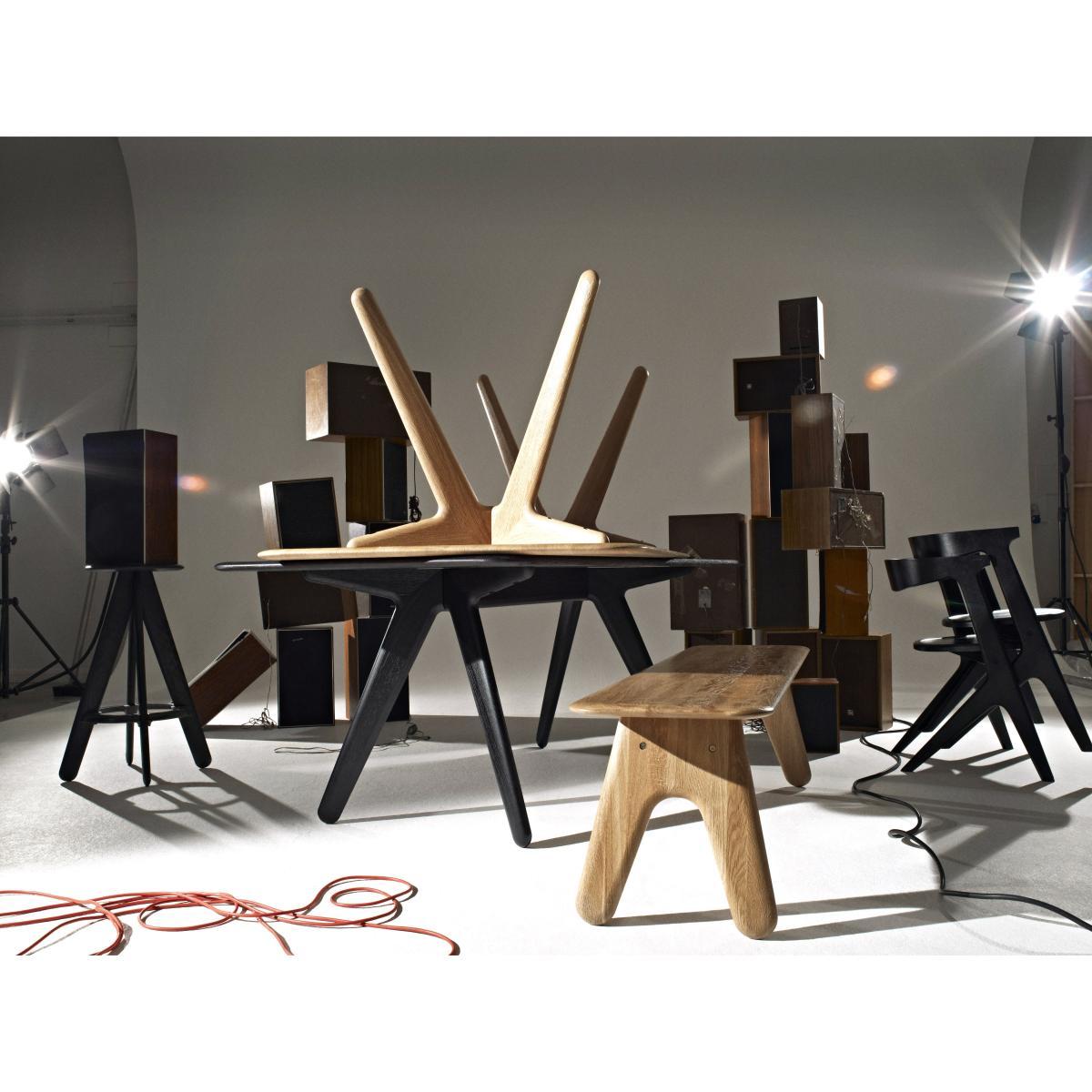 Slab Bar stool - H 76 cm - Wood by Tom Dixon Black – image 3